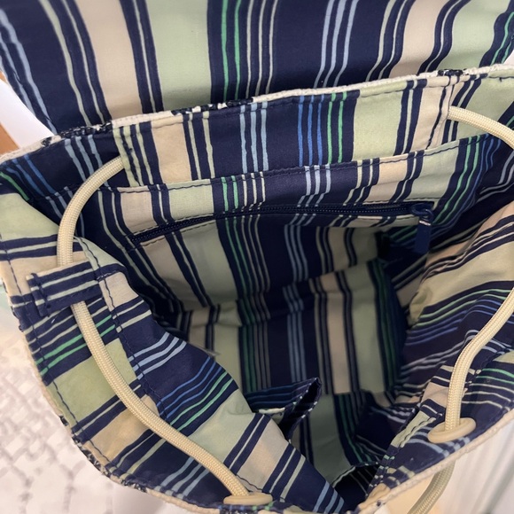 Vera Bradley women’s straw mini backpack purse in adrift coral blue - Picture 4 of 7